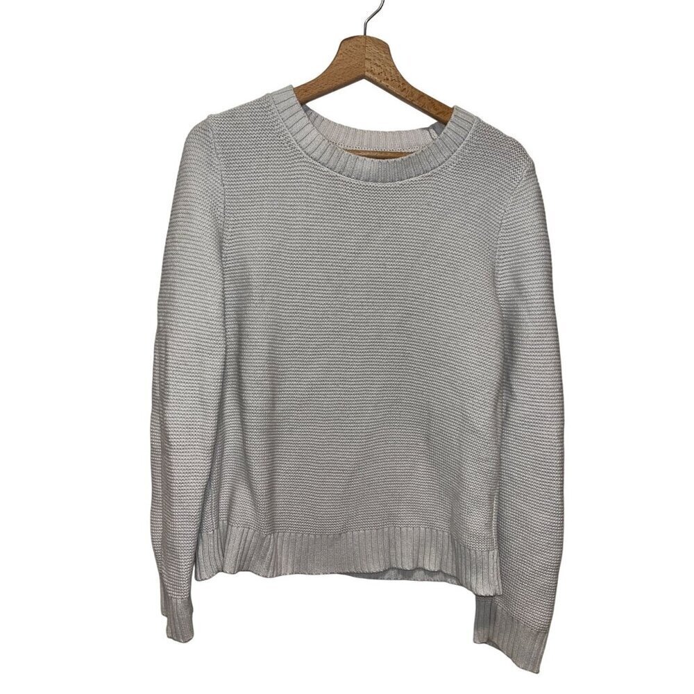 J.Crew Womens Medium White Cotton Blend Crewneck Sweater